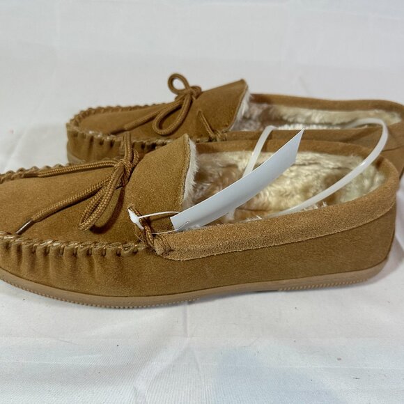NEW MINNETONKA sheepskin lined hard sole slippers INDOOR?OUTDOOR size 10 - Picture 3 of 5